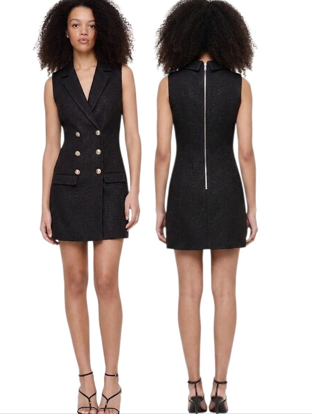 JASON WU Double Breasted Tweed Blazer Dress - Size S